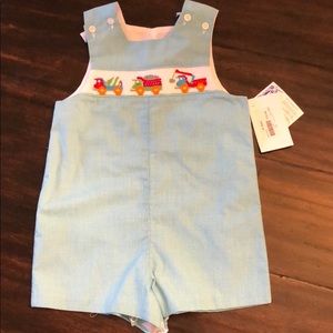 Bailey Boys smocked truck onesie